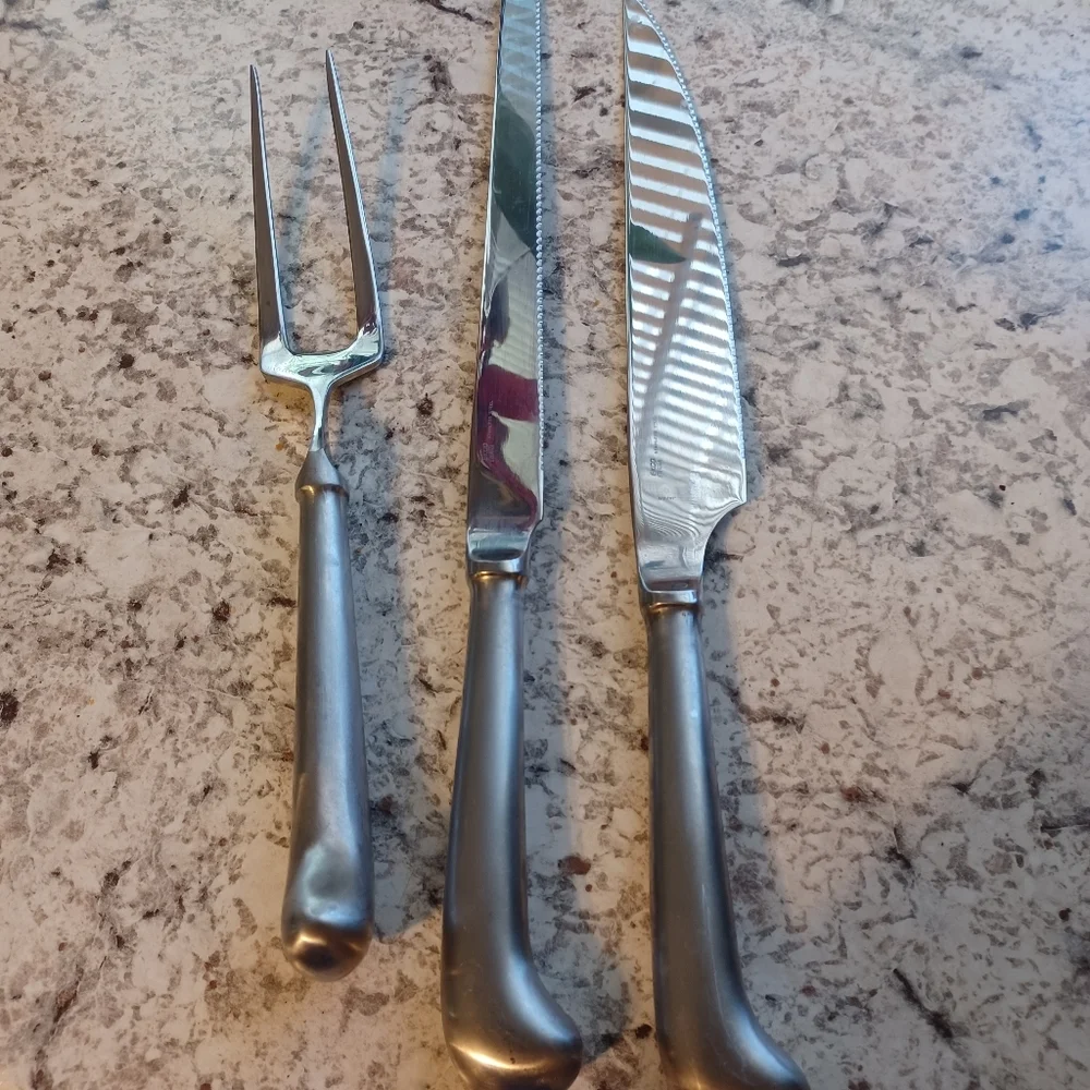 Kitchen carving set EKCO stainless steel made in Japan vintage kitchenwa…